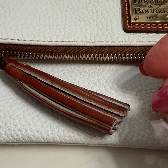 Dooney & Bourke White Pebbled Leather Foldover Clutch - Picture 4 of 10